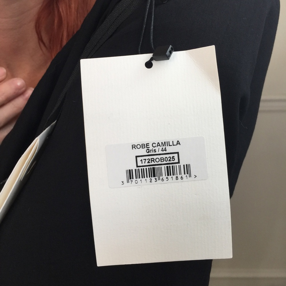 NWT Sezane Gray Camilla Waist Tie Shirt Dress - Picture 5 of 8